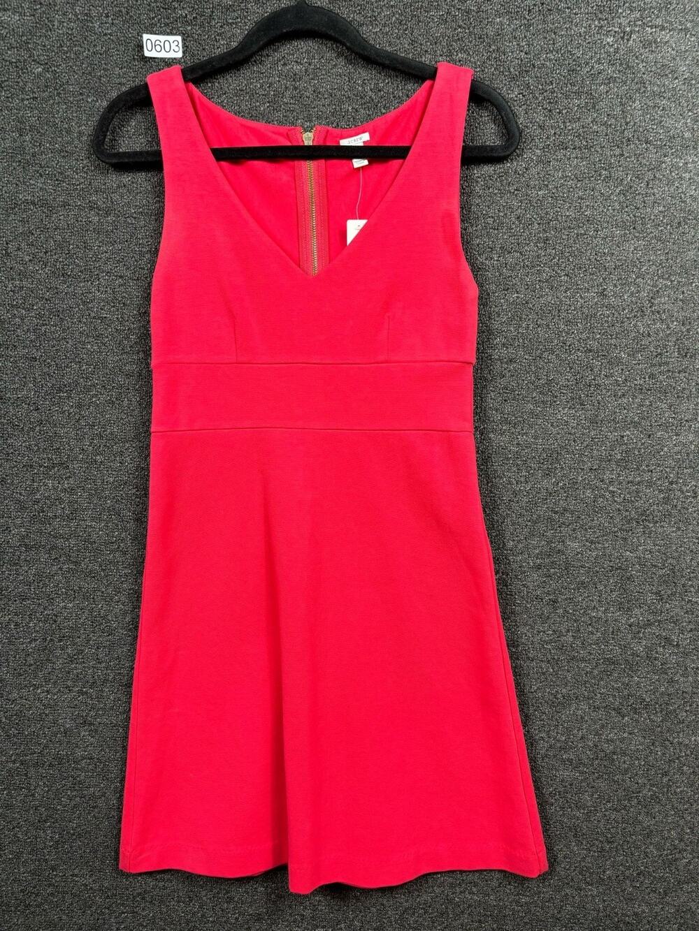 J CREW Scalloped Sheath Midi Dress Womens Size 0 Coral Sleeveless